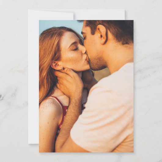 Modern minimalistisch script | Twee foto-bruiloft Kaart (Achterkant)