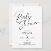 Modern minimalistisch script typografie Baby showe Kaart (Voorkant)