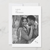 Modern minimalistisch script Typography Photo Wedd Bedankkaart (Voorkant)