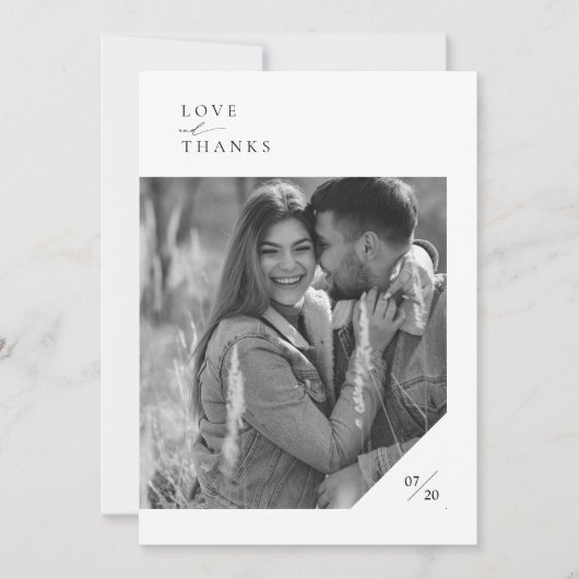 Modern minimalistisch script Typography Photo Wedd Bedankkaart (Voorkant)