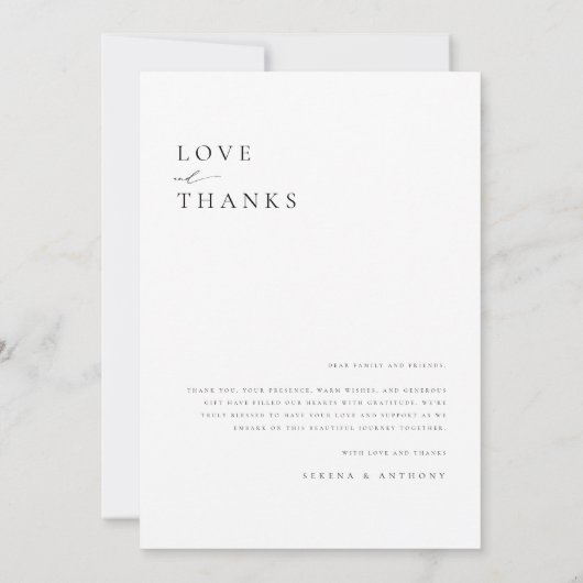 Modern minimalistisch script Typography Photo Wedd Bedankkaart (Achterkant)