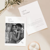 Modern minimalistisch script Typography Photo Wedd Bedankkaart