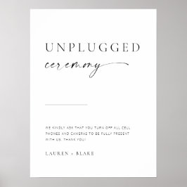 Modern minimalistisch script unplugged Wedding Poster