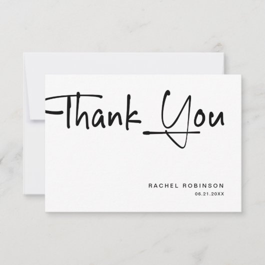 Modern minimalistisch script volwassen verjaardags bedankkaart (Voorkant)