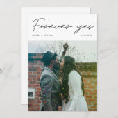 Modern minimalistisch script voor altijd Ja Elopem Aankondiging (Voorkant / Achterkant)