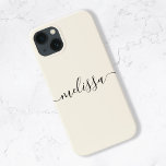 Modern minimalistisch script voor Cream Signature Case-Mate iPhone Case<br><div class="desc">Moderne Minimalistische iPhoneCase van het Manuscript van de Handtekening van Cream. Pas dit eenvoudige en minimale ontwerp van het telefoongeval met jouw naam of initialen aan.</div>