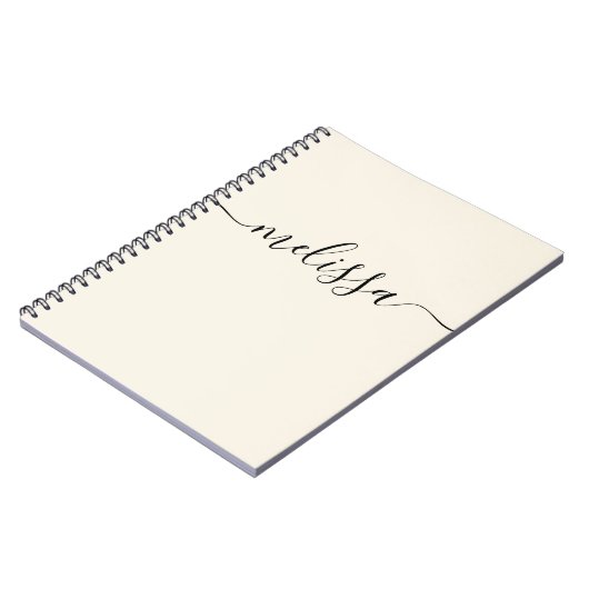 Modern minimalistisch script voor Cream Signature Notitieboek (Linkerzijde)