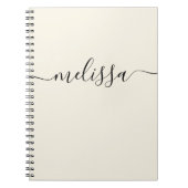 Modern minimalistisch script voor Cream Signature Notitieboek (Voorkant)