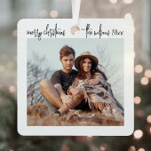 Modern minimalistisch script Vrolijk kerstfeest 2 Metalen Ornament