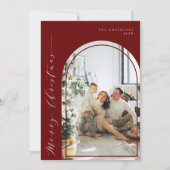 Modern Minimalistisch Script Vrolijk Kerstfeest Fo Feestdagenkaart (Voorkant)