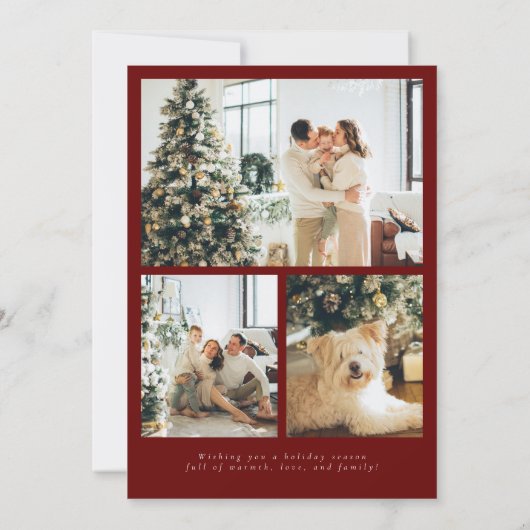 Modern Minimalistisch Script Vrolijk Kerstfeest Fo Feestdagenkaart (Achterkant)