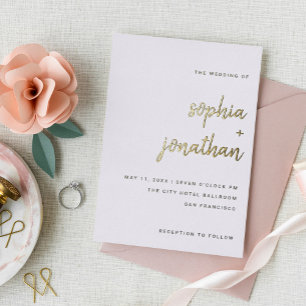 Modern minimalistisch script Weddengeld Folie Uitnodiging