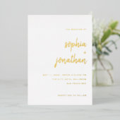 Modern minimalistisch script | Weddengeld Folie Uitnodiging (Staand Voorkant)
