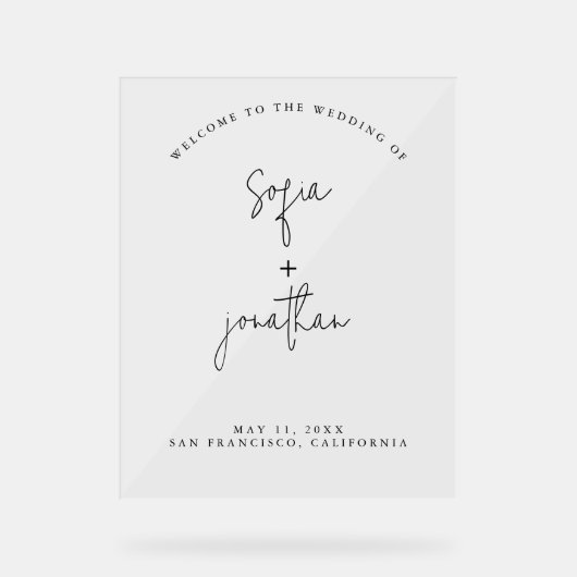 Modern minimalistisch script | Weddenschap Acryl Bord (Voorkant)