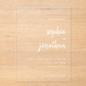 Modern minimalistisch script | Weddenschap Acryl Uitnodigingen (Voorkant)