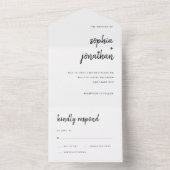 Modern minimalistisch script | Weddenschap All In One Uitnodiging (Binnen)