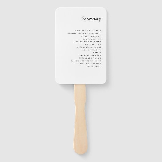 Modern minimalistisch script | Weddenschap Handwaaier (Achterkant)