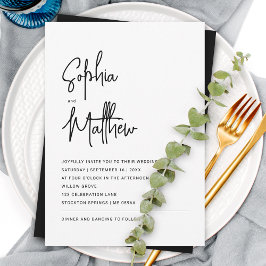 Modern minimalistisch script | Weddenschap Kaart