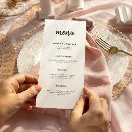 Modern minimalistisch script | Weddenschap Menu