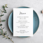 Modern minimalistisch script | Weddenschap Menu