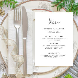 Modern minimalistisch script | Weddenschap Menu