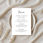 Modern minimalistisch script | Weddenschap Menu