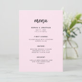 Modern minimalistisch script | Weddenschap Menu (Staand voorkant)