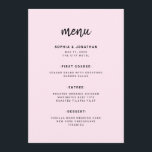 Modern minimalistisch script | Weddenschap Menu<br><div class="desc">Deze elegante,  minimalistische trouwmenukaart is uitgerust met moderne scripttypografie en schone,  sans serif tekst voor een eenvoudig en stijlvol,  lichtroze vormgeving waar u van houdt.</div>