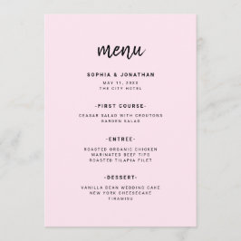 Modern minimalistisch script | Weddenschap Menu