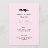 Modern minimalistisch script | Weddenschap Menu (Voorkant)