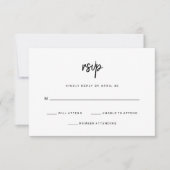 Modern minimalistisch script | Weddenschap RSVP Kaartje (Voorkant)