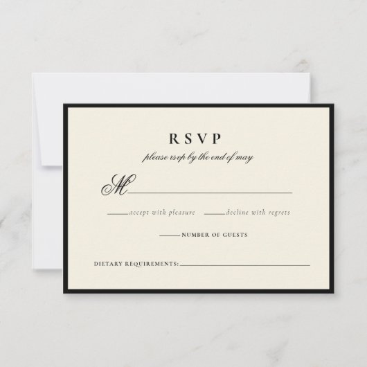 Modern Minimalistisch Script Wedding Response Kaar RSVP Kaartje (Voorkant)