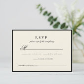 Modern Minimalistisch Script Wedding Response Kaar RSVP Kaartje (Staand voorkant)