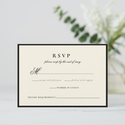 Modern Minimalistisch Script Wedding Response Kaar RSVP Kaartje (Staand voorkant)