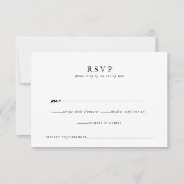 Modern Minimalistisch Script Wedding Response Kaar RSVP Kaartje