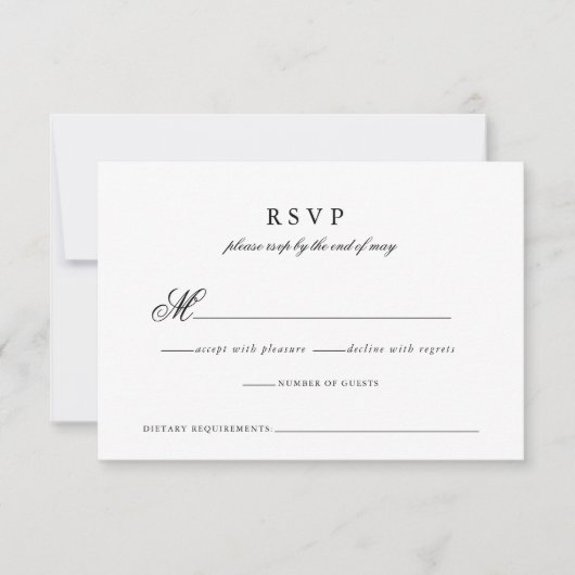 Modern Minimalistisch Script Wedding Response Kaar RSVP Kaartje (Voorkant)