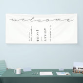 Modern minimalistisch script Welkom bruiloft Spandoek (Beurs)