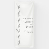 Modern minimalistisch script Welkom bruiloft Spandoek (Verticaal)