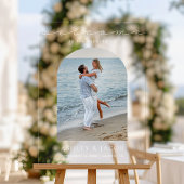 Modern minimalistisch script Welkom foto bruiloft Acryl Bord