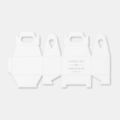 Modern minimalistisch Script White Custom Wedding Bedankdoosjes (Uitgevouwen)