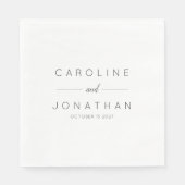 Modern minimalistisch Script White Custom Wedding Servet (Voorkant)