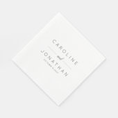 Modern minimalistisch Script White Custom Wedding Servet (Hoek)