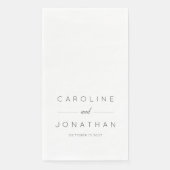 Modern minimalistisch Script White Custom Wedding Servet (Voorkant)