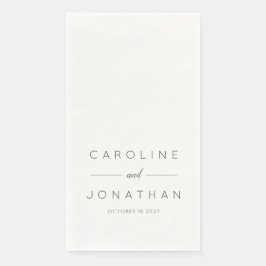 Modern minimalistisch Script White Custom Wedding Servet