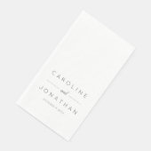 Modern minimalistisch Script White Custom Wedding Servet (Hoek)