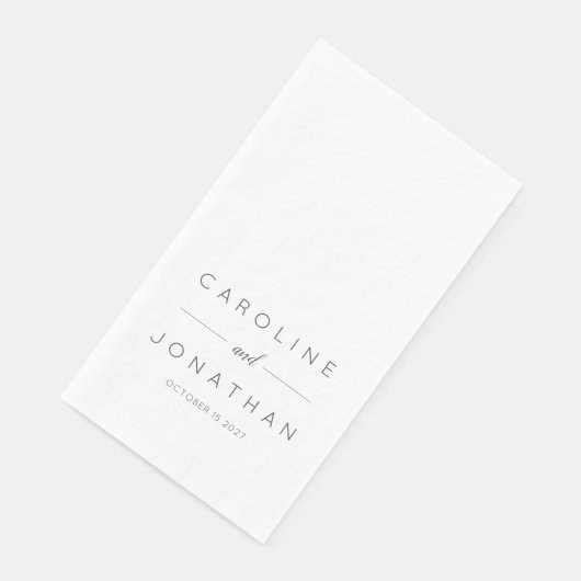 Modern minimalistisch Script White Custom Wedding Servet (Hoek)
