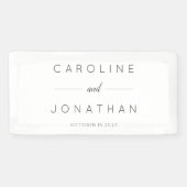 Modern minimalistisch Script White Custom Wedding Spandoek (Horizontaal)