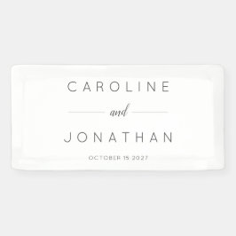Modern minimalistisch Script White Custom Wedding Spandoek