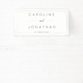 Modern minimalistisch Script White Custom Wedding Spandoek (Insitu)