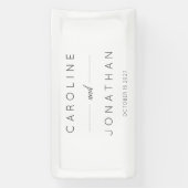 Modern minimalistisch Script White Custom Wedding Spandoek (Verticaal)